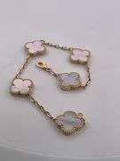 CERTIFIED BRAND NEW 18K YELLOW GOLD CLOVER LEAF BRACELET