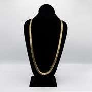 Impressive 124.8 Gram 14 Kt Yellow Gold Plate Herringbone Necklace
