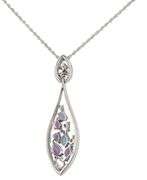 Allison Kaufman Multi-Colored Gemstone and 0.06ctw Diamond Pendant Necklace in 14K