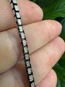 Italian Sterling Silver 925 Diamond Cut Box 8" Bracelet with Diamond Cuts and Rhodium Finish