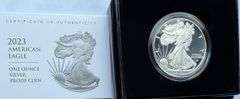 2023 W  Proof Silver Eagle With Box & Paper.