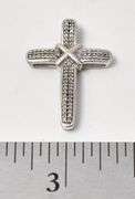 Diamond Cross Pendant in Sterling Silver