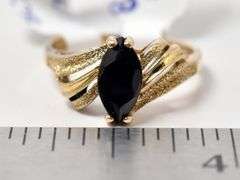 Brilliant Black Spinel Ring in 14K Yellow Gold