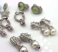 Lot of Judith Ripka 925 sterling silver earrings and charms