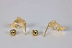 10k Yellow Gold Dolphin Stud Earrings w/ Clear CZ