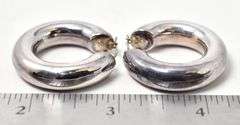 Thick Hoop Earrings in Sterling Silver