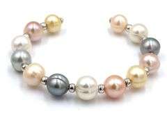 Lot of 2 Honora multi color pearl cuff bangles