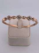 CERTIFIED 18K ROSE GOLD DIAMOND BANGLE BRACELET.