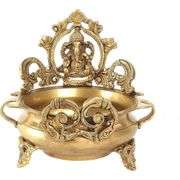 Brass Ganesha Carved Bowl