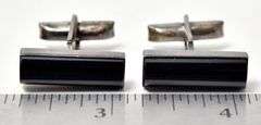Black Onyx Cufflinks in Sterling Silver