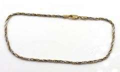 Sparkling Two Tone 14k Anklet