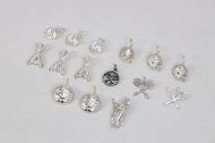 Sterling Silver Vintage Sport Pendant Assortment Various Sizes & Styles (15 Pendant Lot)