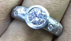Elegant Platinum Natural Diamond Ring