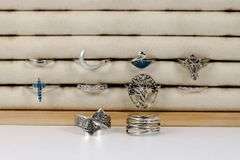 Sterling Silver .925 Curated Lot of 10 Rings Various Sizes & Styles