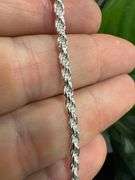 Sterling Silver Diamond-Cut Rope Chain 3mm Solid 925 Italy New Necklace 28"