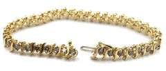 14kt Yellow gold 3.80ctw diamond S tennis bracelet