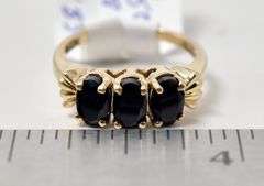 Lovely Black Spinel Ring in 10K Yellow Gold