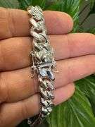 Sterling Silver Solid Miami Cuban Link Chain 10.3mm 925 Italy Box Lock Necklace 24"
