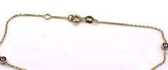 14kt Yellow gold evil eye protection link bracelet
