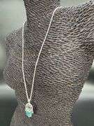 Sterling Silver Mosaic Hamsa Pendant Hand of God Star of David Jewish Charm 925