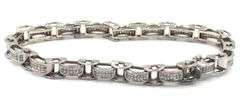 14kt White gold diamond contemporary style link bracelet