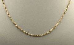 18kt Yellow gold fancy rolo link chain necklace