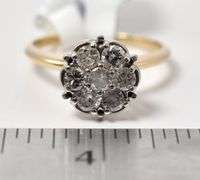 Dazzling Diamond Cluster Ring in 14K Yellow Gold