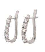 Sonia Bitton 0.80ctw Diamond Five Stone J Hoop Earrings in 14K