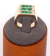 14kt Yellow gold 1.45ctw Emerald and diamond ring