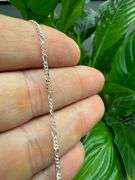 Sterling Silver Diamond-Cut Figaro Link Chain 1.9mm Solid 925 Italy Bracelet 7"