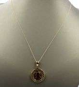 1/10oz Kruferrand coin pendant on 14kt yellow gold chain