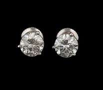2.07ctw Round Diamond Solitaire Stud Earrings in 14K