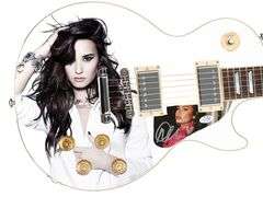 Demi Lovato Autographed Gibson Les Paul Photo Graphics Guitar ACOA
