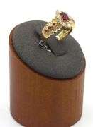 18kt Yellow gold 0.49ctw ruby and 0.85ctw diamond halo marquise ring