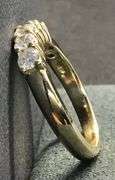 DELICATE 14K YELLOW GOLD NATURAL DIAMOND WEDDING BAND