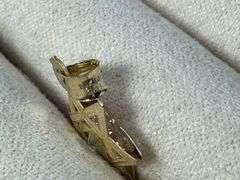 10k Yellow Gold Jewish Star of David Pendant Clear CZ Religious Charm