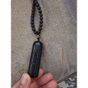 Buddhist Black Obsidian and Tiger Eye Necklace