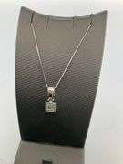 CERTIFIED 14K WHITE GOLD NECKLACE WITH DIAMOND PENDANT