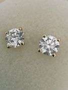 BRAND NEW 4.00 CARATS LAB GROWN DIAMOND STUDS. 14K YELLOW GOLD