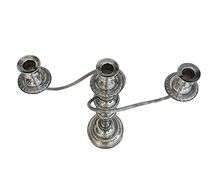 Mid-Century English Silver-Plated 3-Arm Candelabra by Cavalier Silverware, Removable Top