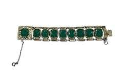 Italian Gold-Plated Intaglio Warrior Link Panel Bracelet