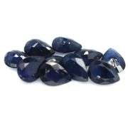 Stunning ink blue 7.87ct pear Sapphire set