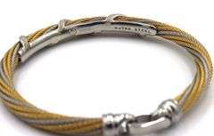925 Sterling silver Charriol 2 tone classic diamond twisted bangle