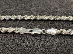 Sterling Silver Hollow Spiral Rope Chain 4mm Pure 925 Italy New Men's Wide Necklace 20"