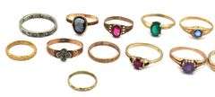 Instant Collection of 19 Vintage Gold Baby Rings