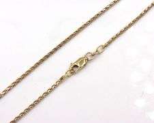 14kt 2-tone diamond cut wheat chain necklace