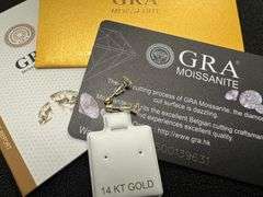 14k Yellow Gold Round 5mm Moissanite Stud Screw Back Earrings