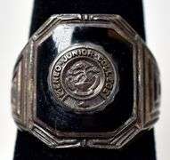 Black Onyx Class Ring in Sterling Silver