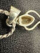 Sterling Silver Natural Citrine Gemstone Pendant w/ .925 Italian Rope Chain in 22 Inches