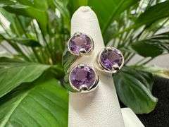 Sterling Silver 925 Natural Gemstone Amethyst Ring Size 6